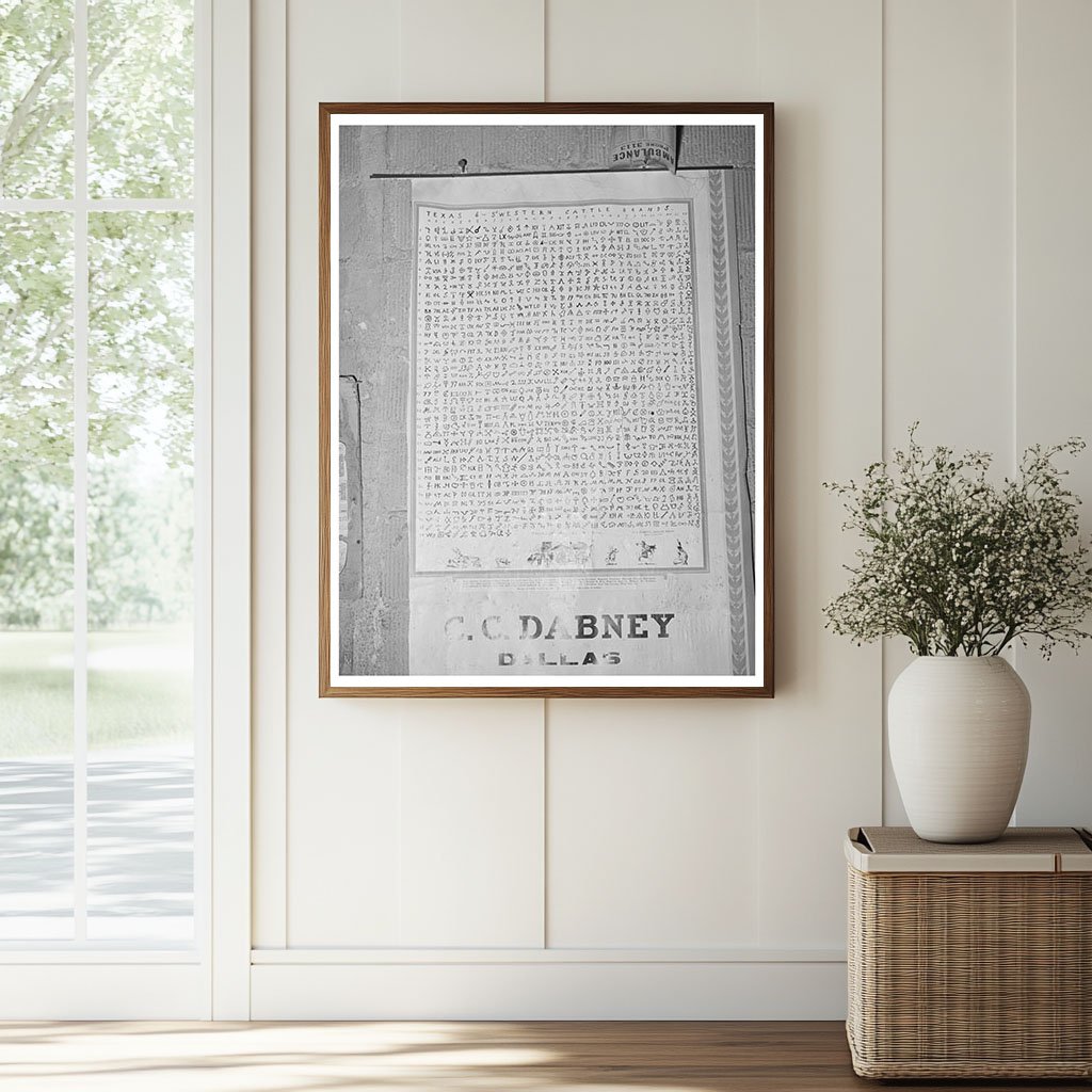 Texas Cattle Brands Chart San Angelo 1939