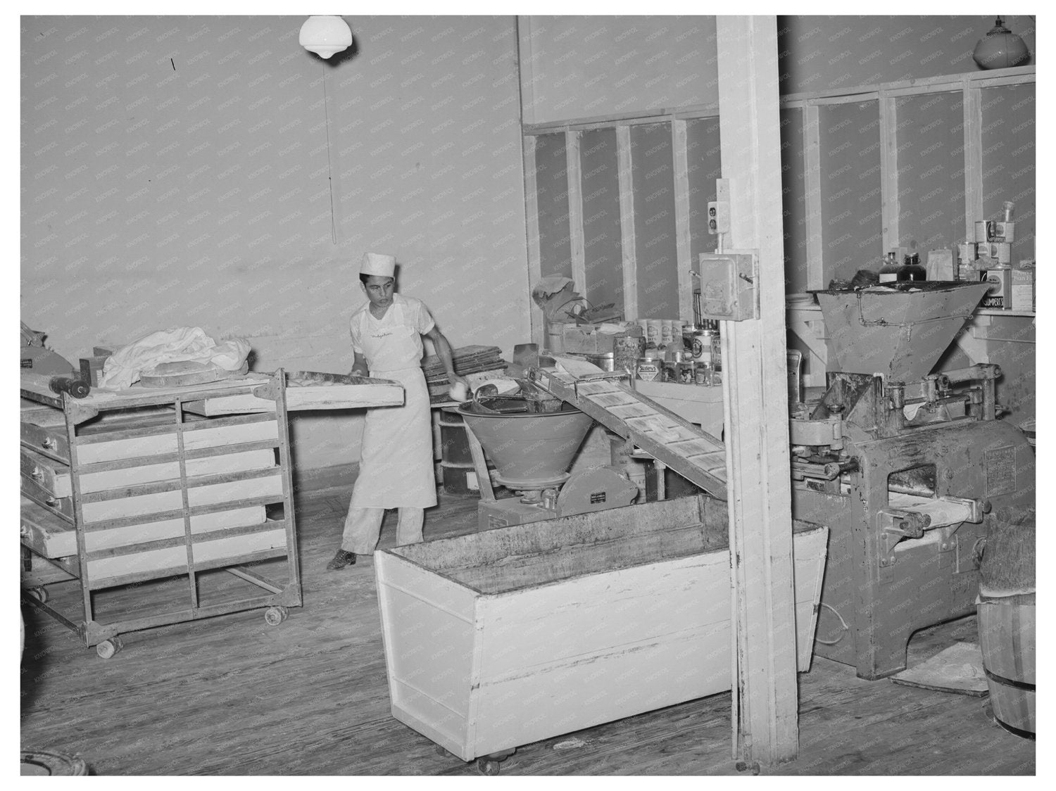 San Angelo Bakery Interior with Dough Shaping Machine 1939
