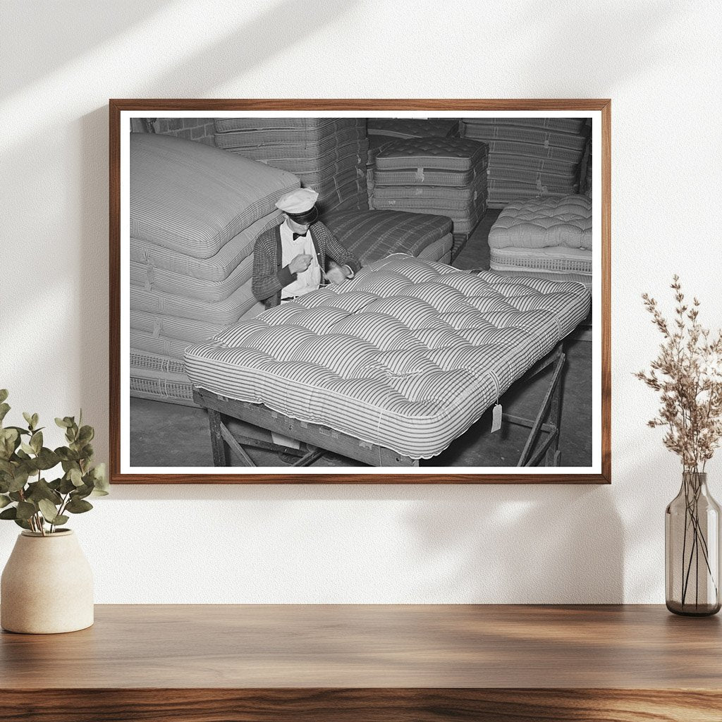 Tufting a Mattress in San Angelo Texas 1939
