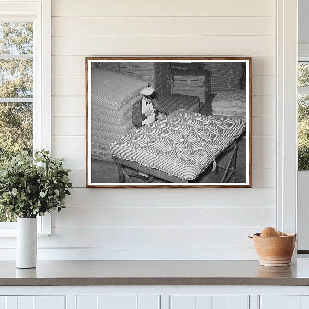 Tufting a Mattress in San Angelo Texas 1939