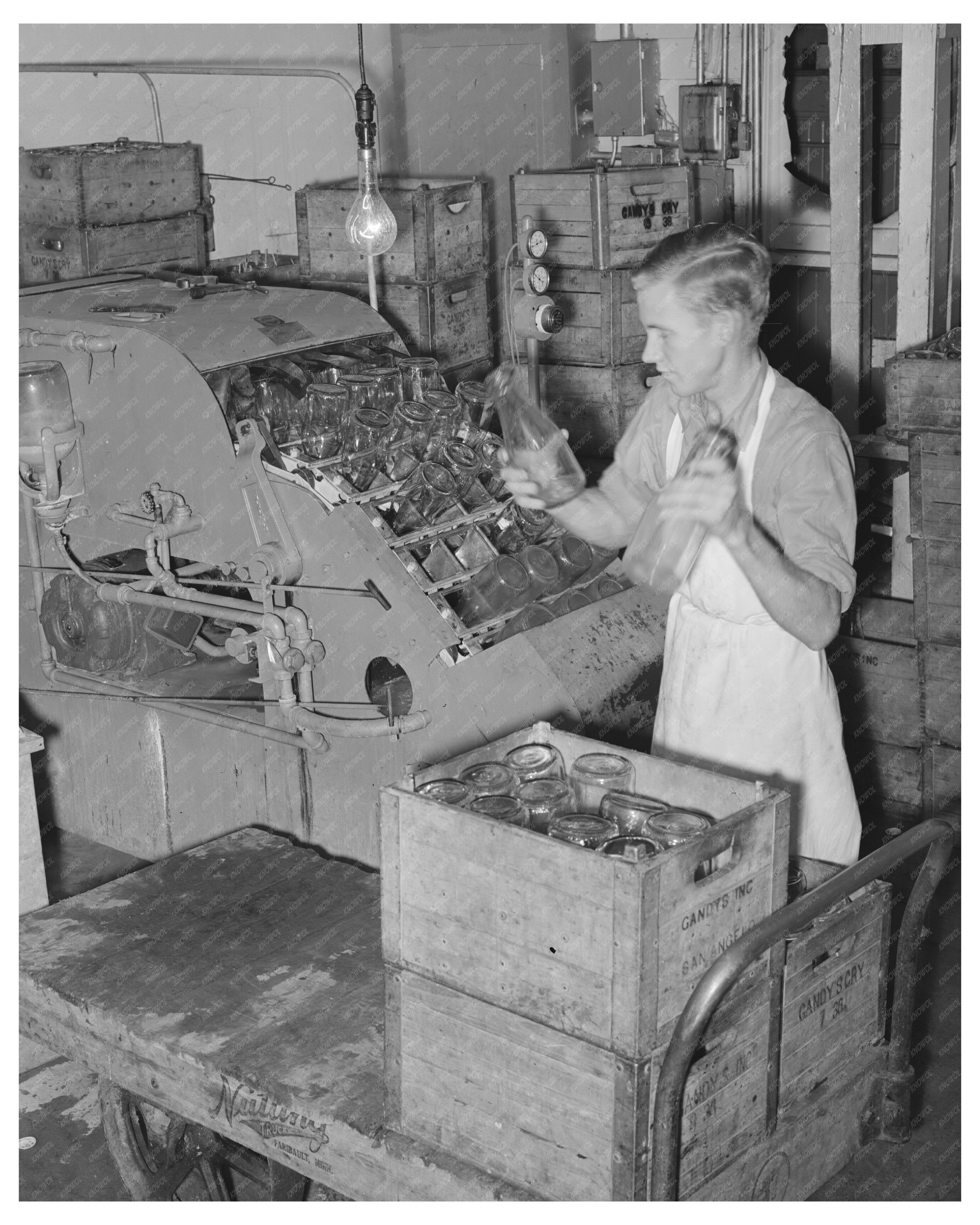 Vintage 1939 Creamery Bottle Washing in San Angelo Texas