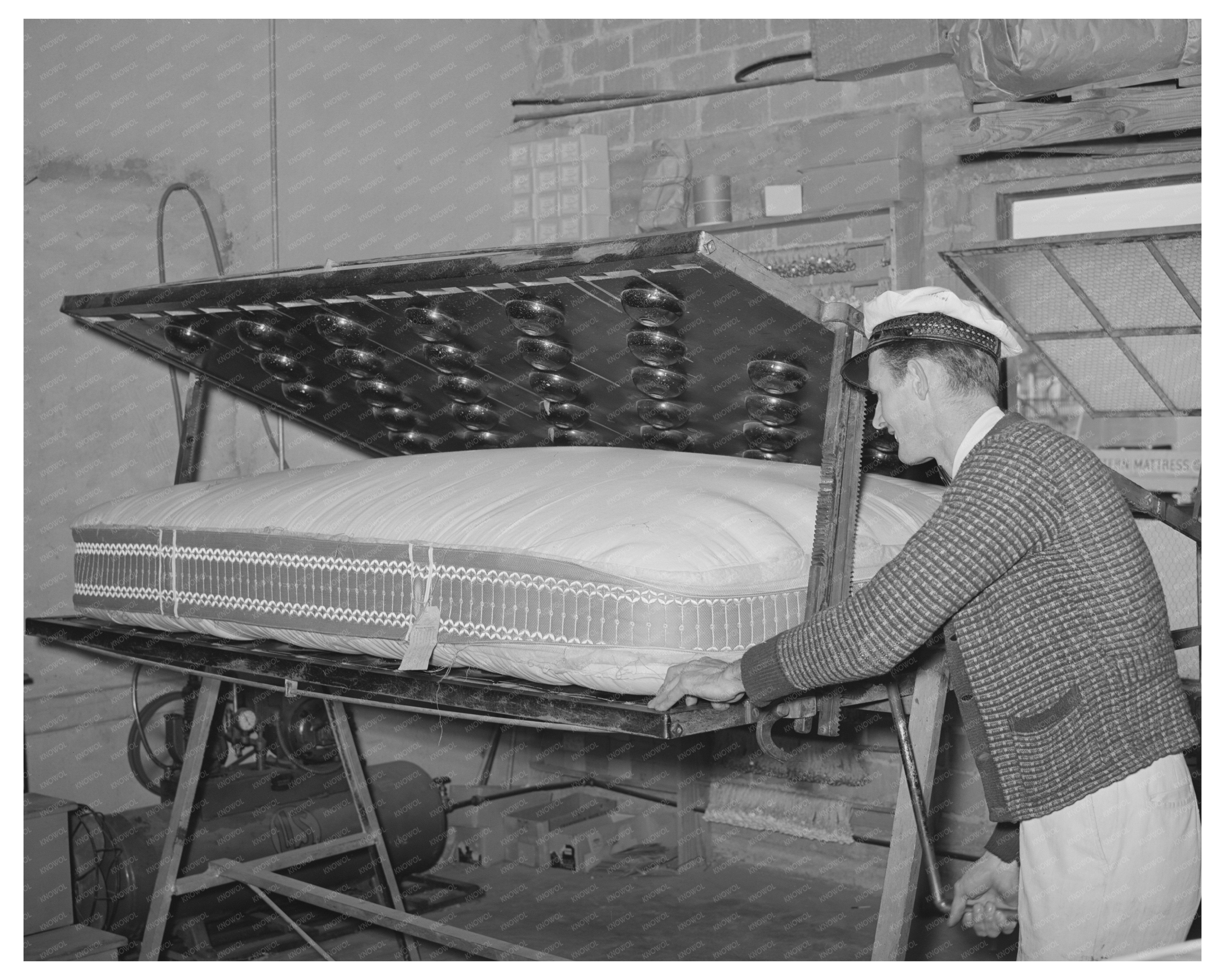 Workers Tufting Mattresses in San Angelo Texas 1939