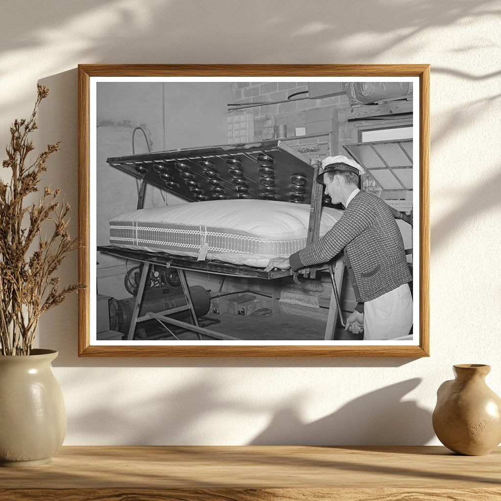 Workers Tufting Mattresses in San Angelo Texas 1939