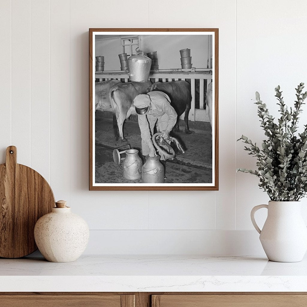 Vintage Milkman with Vacuum Milking Equipment 1939