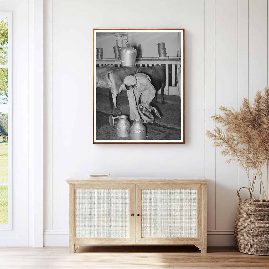 Vintage Milkman with Vacuum Milking Equipment 1939