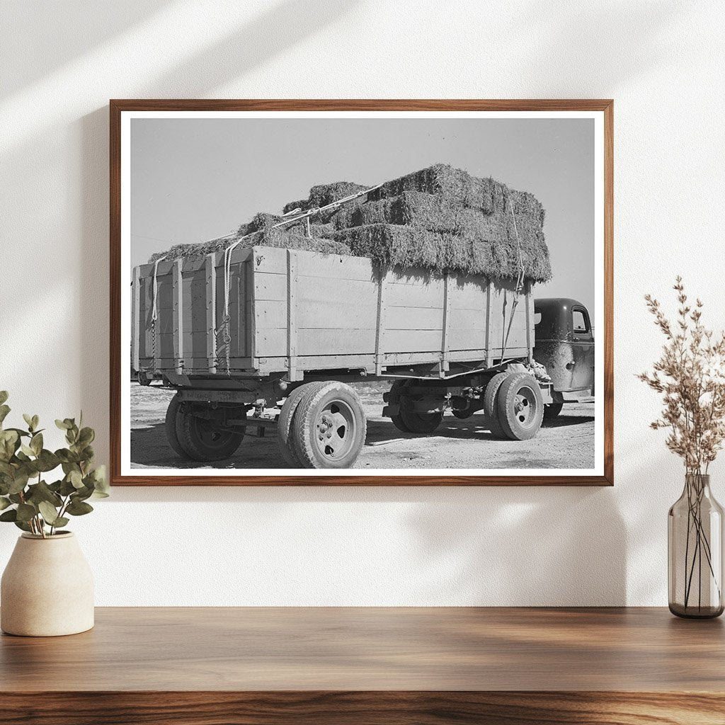 Vintage 1939 Truckload of Hay at Texas Livestock Auction