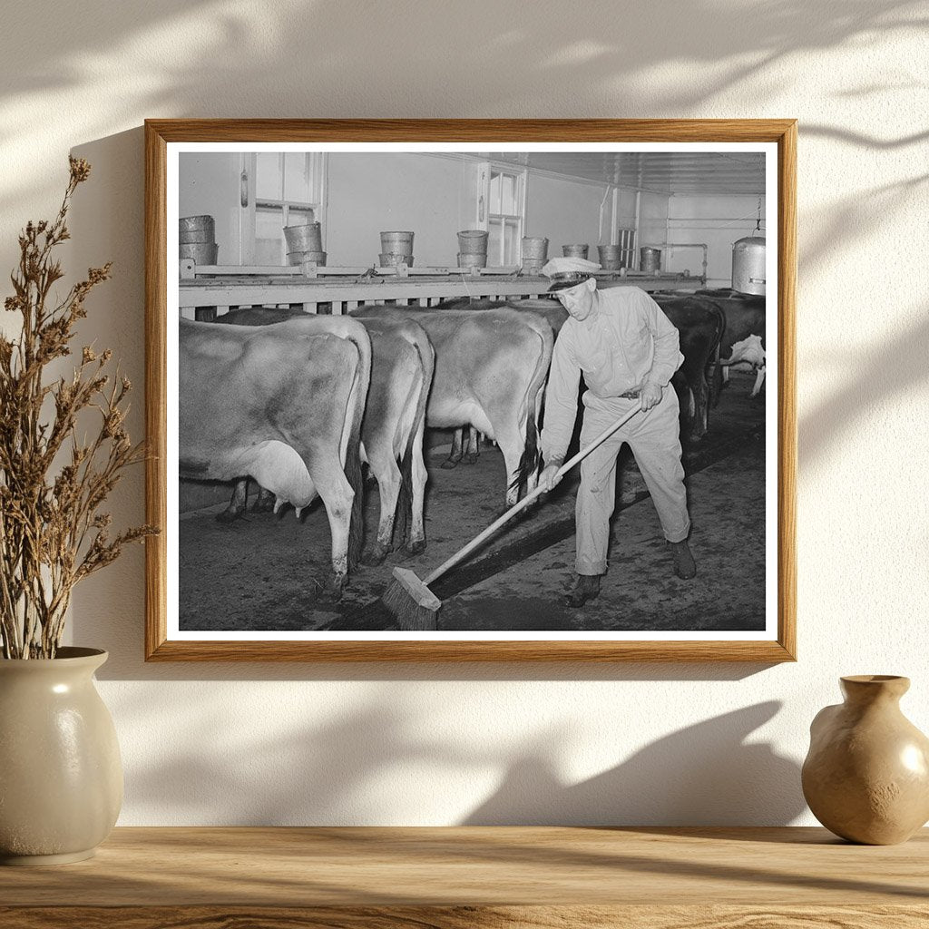 Milking Shed Scene at Texas Dairy Farm November 1939