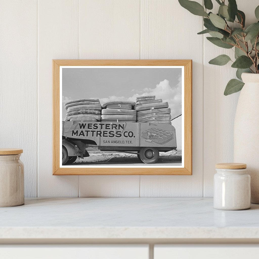 Truck Loaded with Mattresses in San Angelo Texas 1939