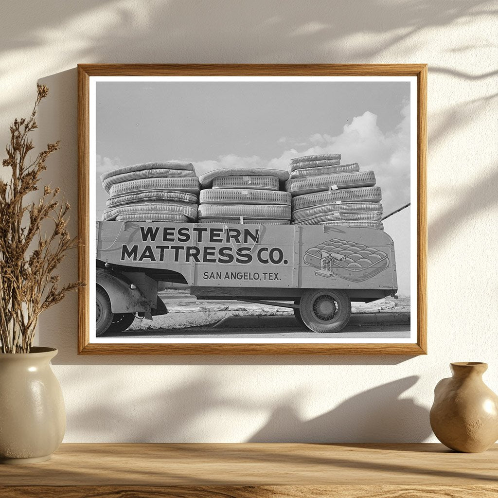 Truck Loaded with Mattresses in San Angelo Texas 1939