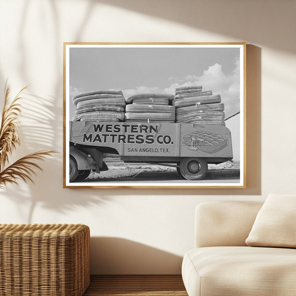 Truck Loaded with Mattresses in San Angelo Texas 1939