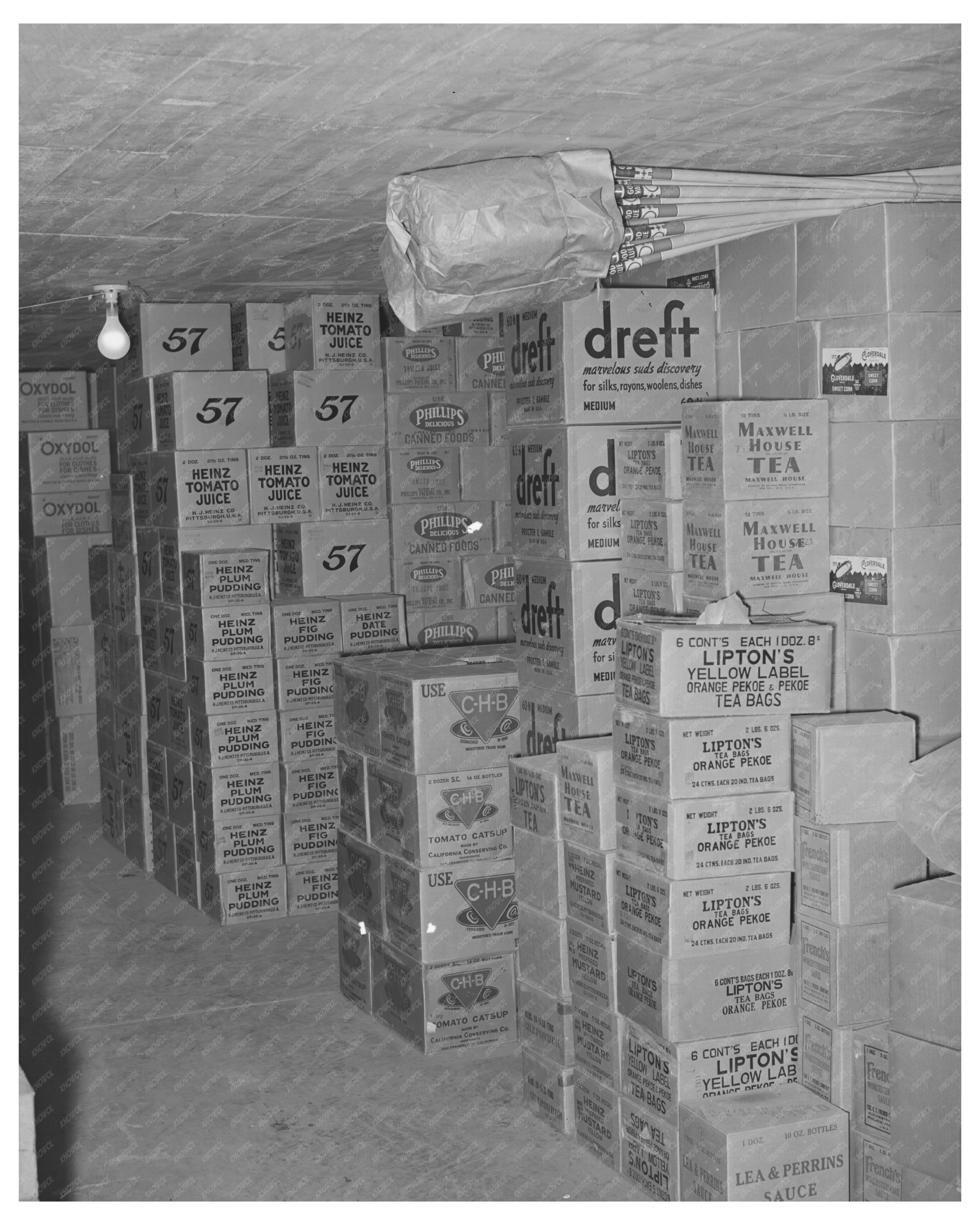 Groceries Stored at Wholesale Facility San Angelo Texas 1939