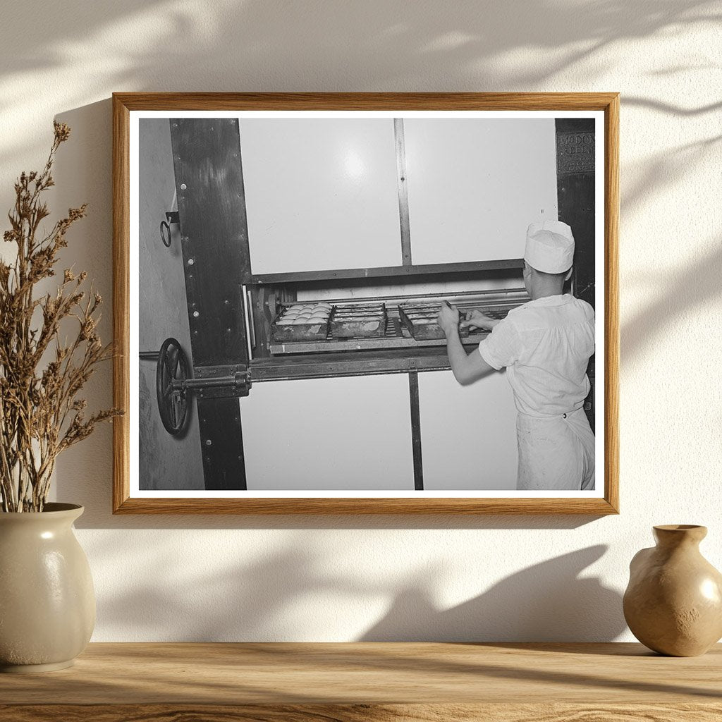 Vintage Bakery Photo Baking Rolls in San Angelo Texas 1939