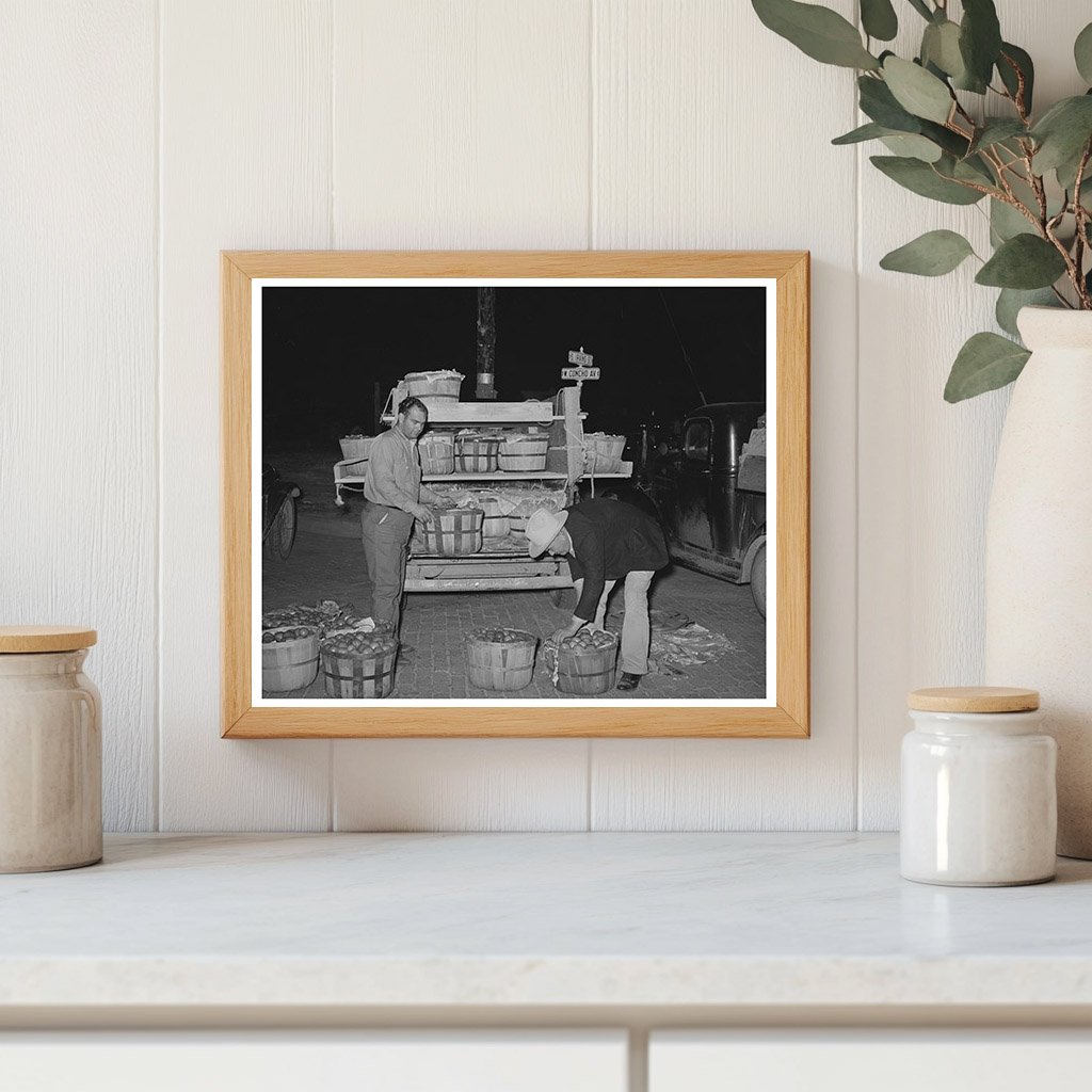 Truck Driver and Grocer at San Angelo Market 1939