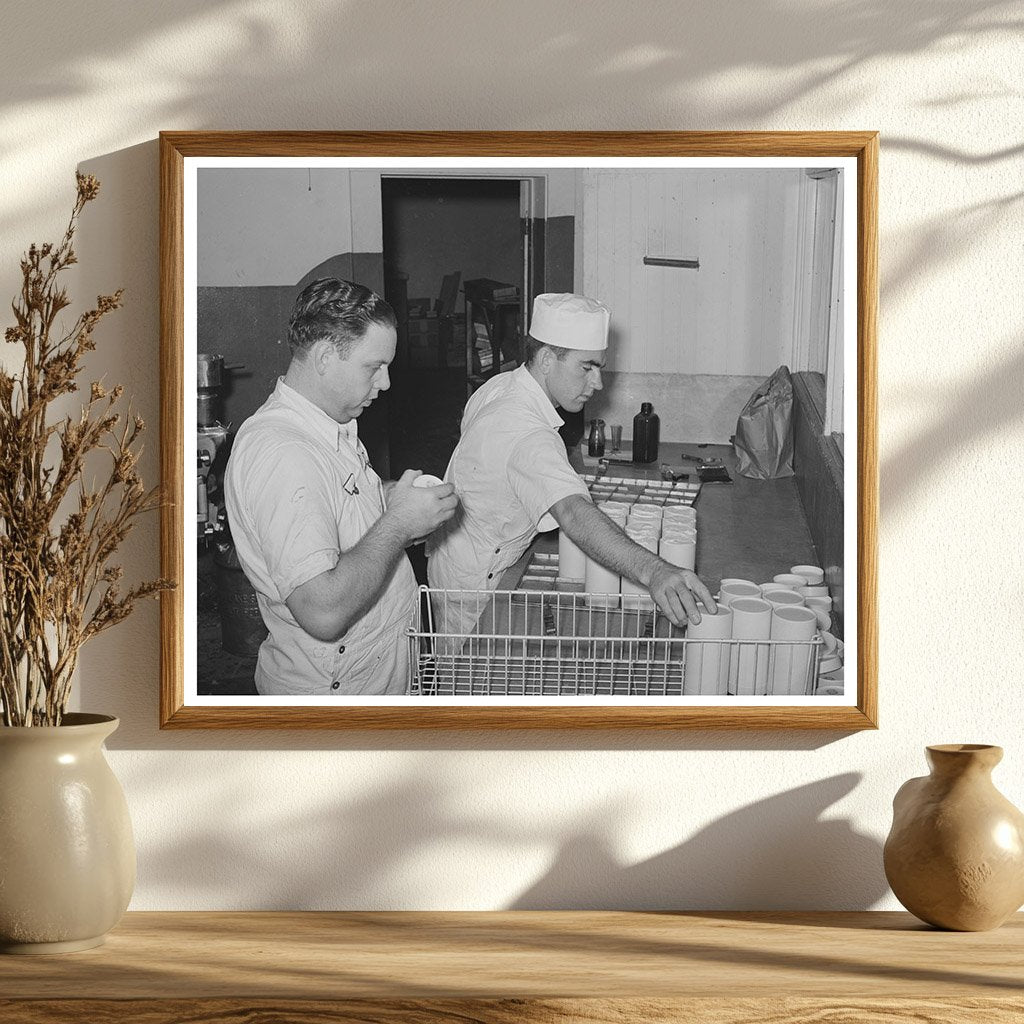 Ice Cream Mix Scraping Process in San Angelo 1939