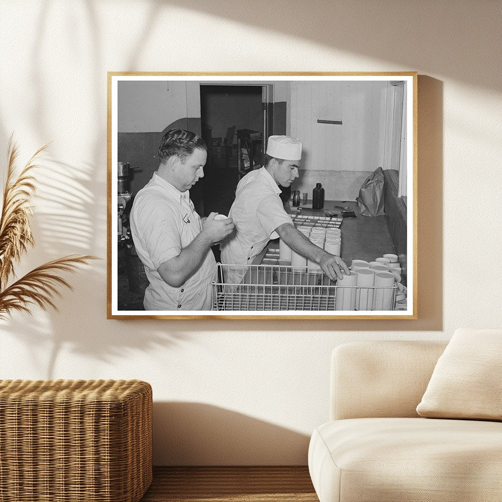 Ice Cream Mix Scraping Process in San Angelo 1939