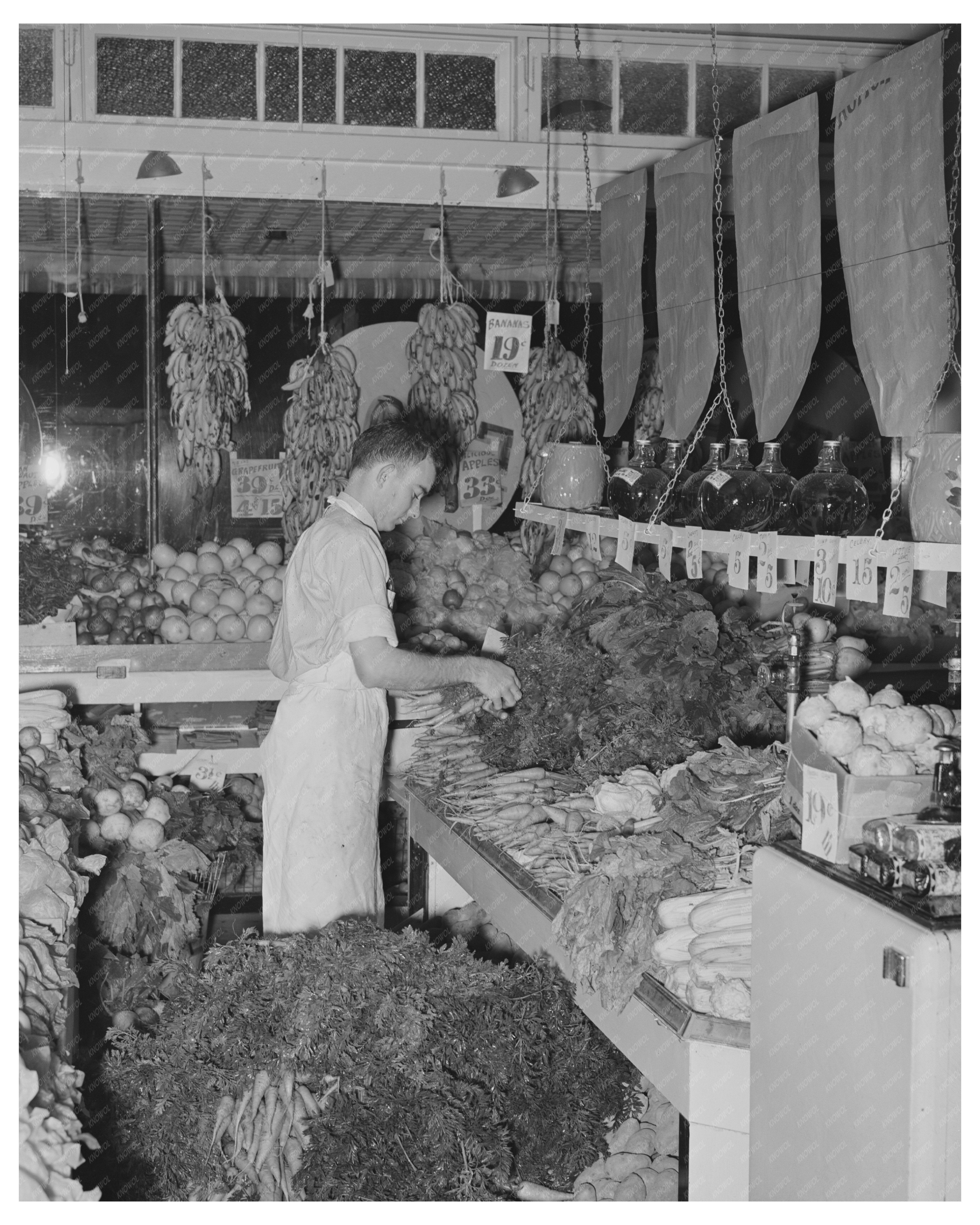 Vintage Grocery Store Vegetables San Angelo 1939