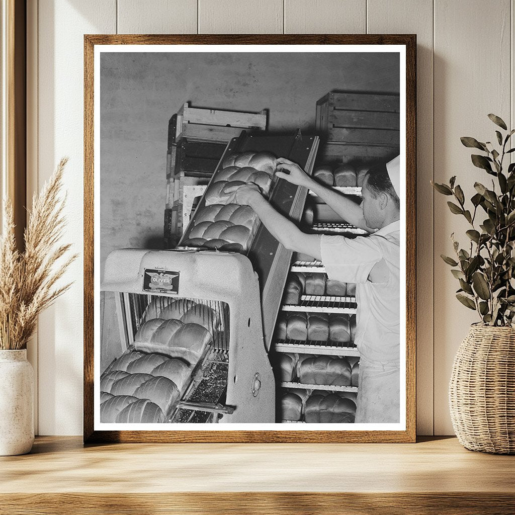 1939 Bakery Scene in San Angelo Texas Bread Slicing Process