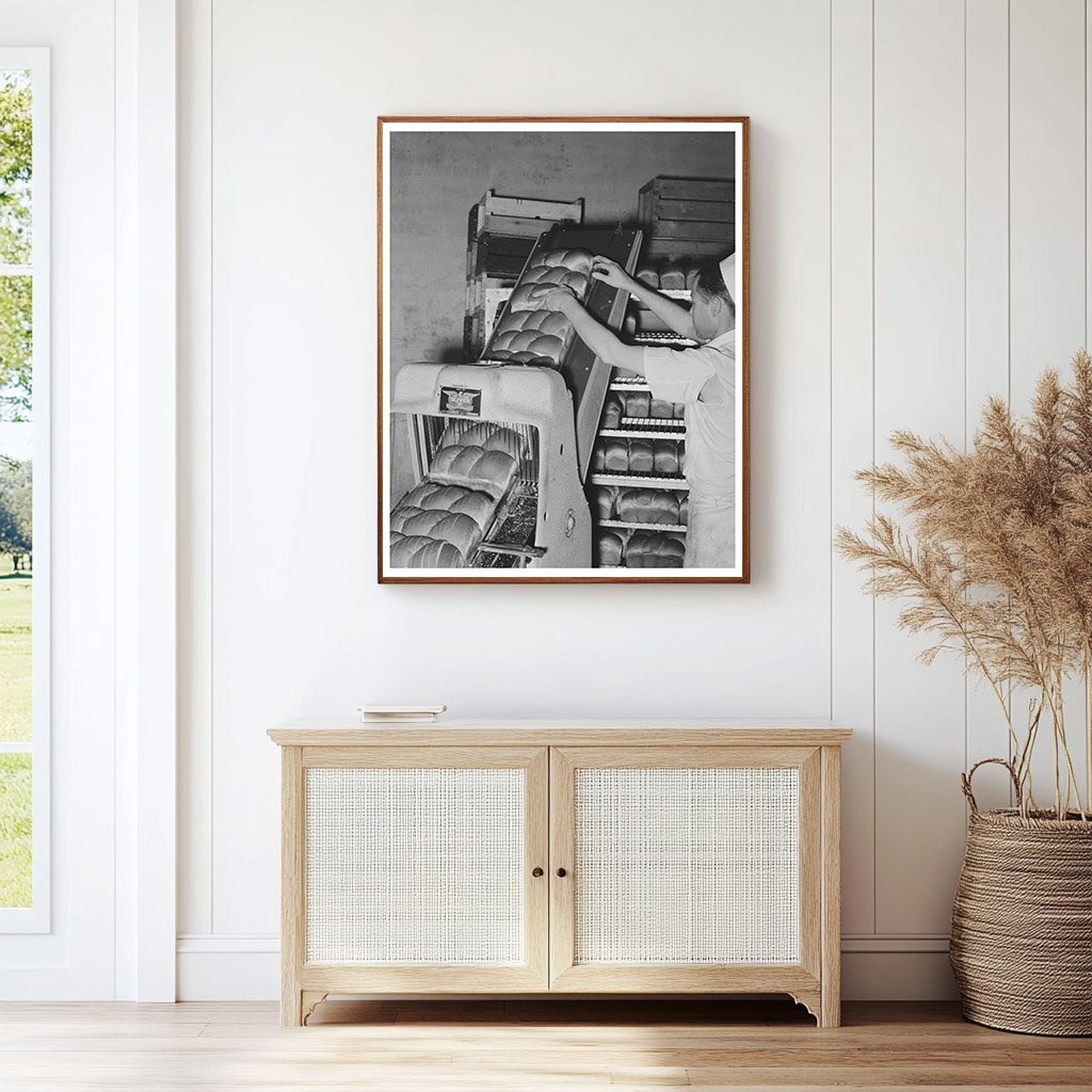 1939 Bakery Scene in San Angelo Texas Bread Slicing Process