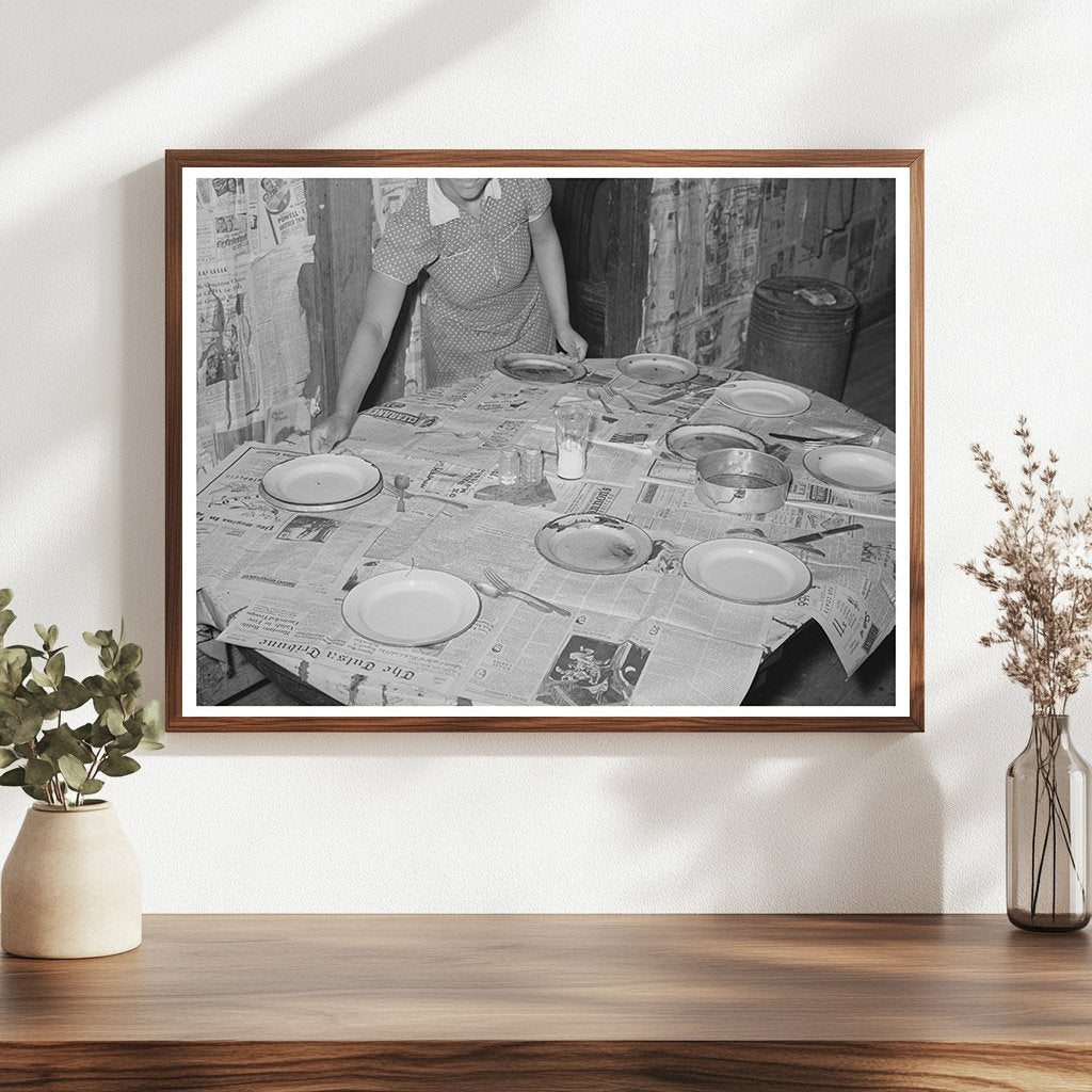 1944 Dining Table Set for Supper in Oklahoma Farm Home
