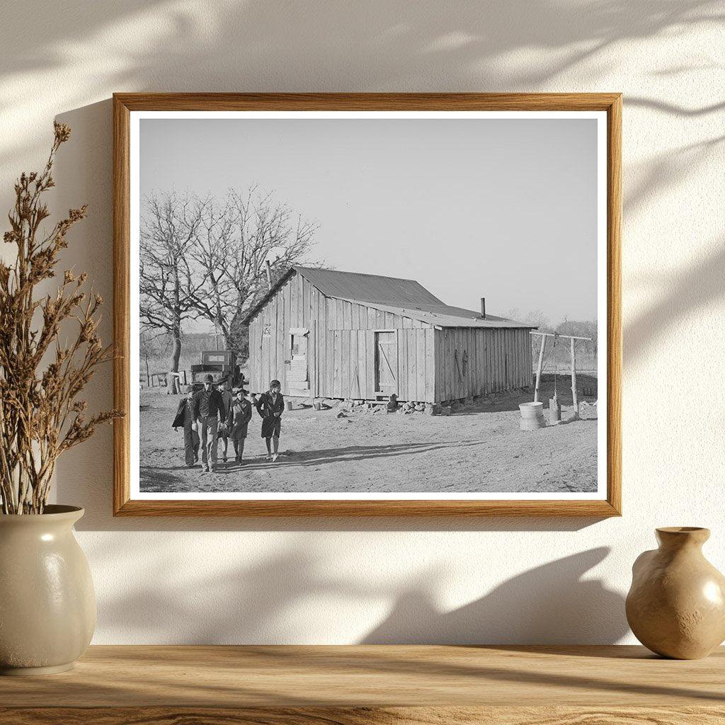 Children Walking to School in Creek County Oklahoma 1944