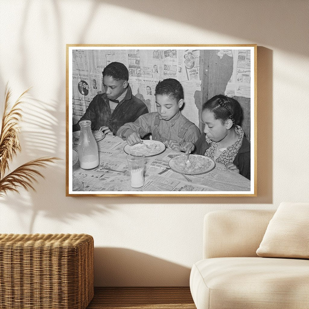 Children Eating at Pomp Halls Farm Oklahoma February 1944