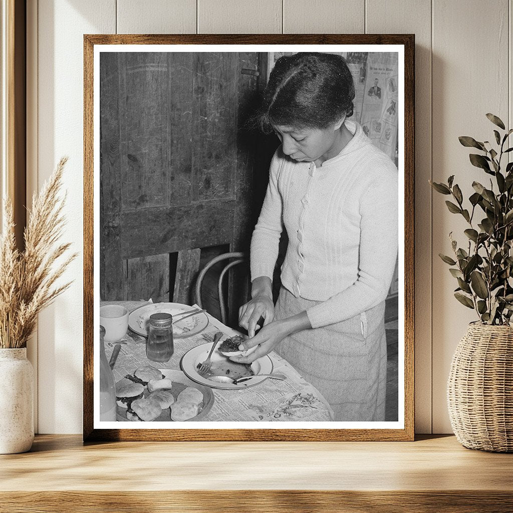 1944 Woman Prepares School Lunches in Oklahoma