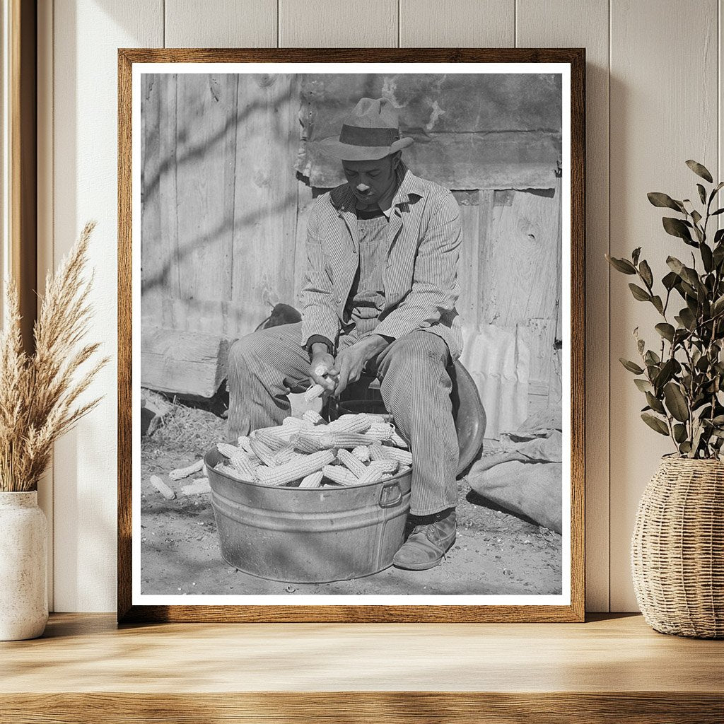 Pomp Hall Shelling Seed Corn Oklahoma February 1940