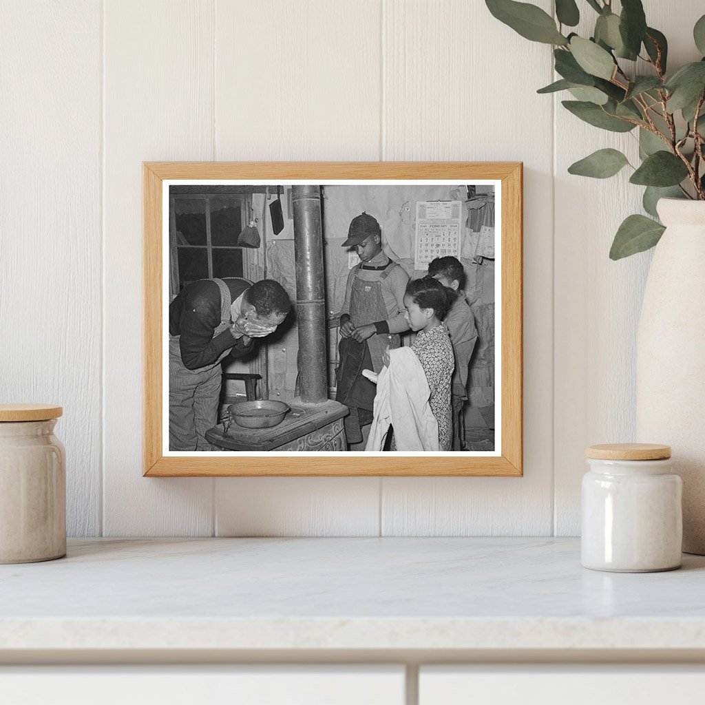 Pomp Hall Washing Face with Children Creek County 1944