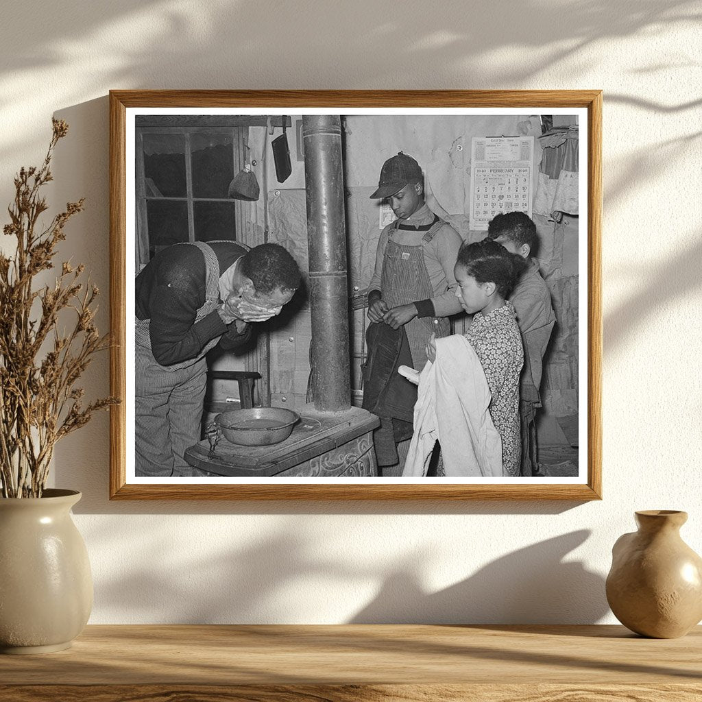 Pomp Hall Washing Face with Children Creek County 1944