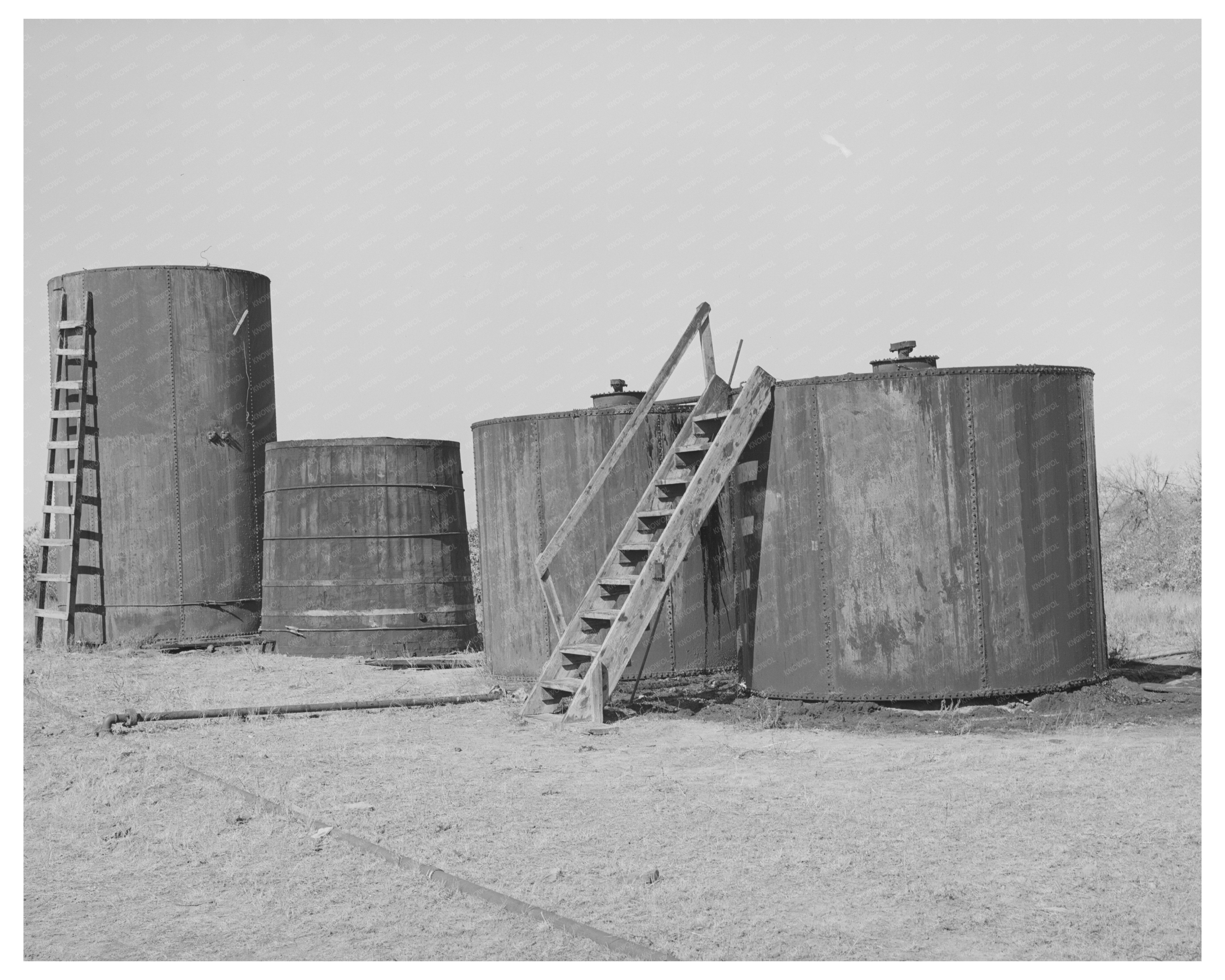 Oil Storage Tanks in Slick Oklahoma February 1940