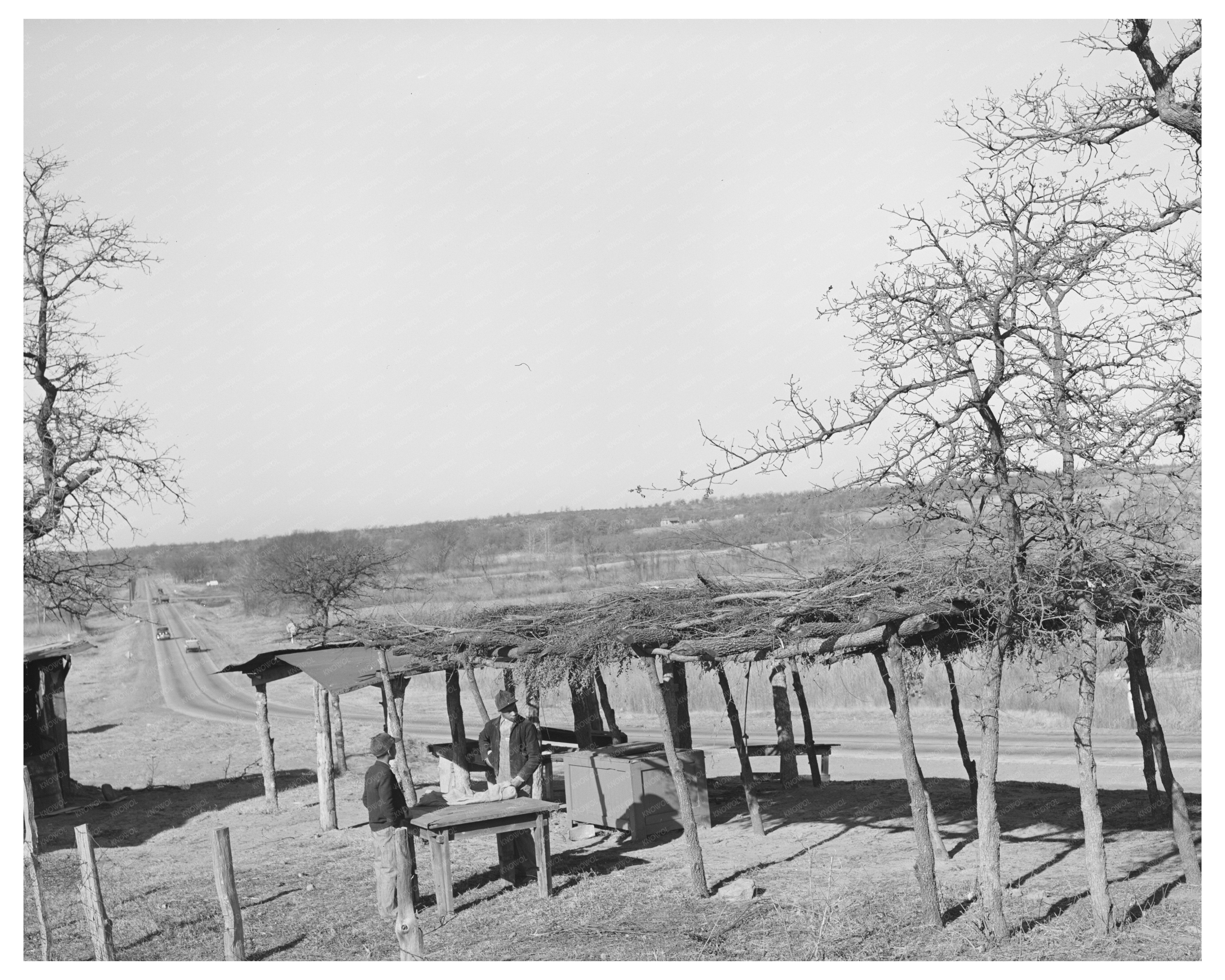 1944 Vegetable Stand Along Highway in Creek County Oklahoma