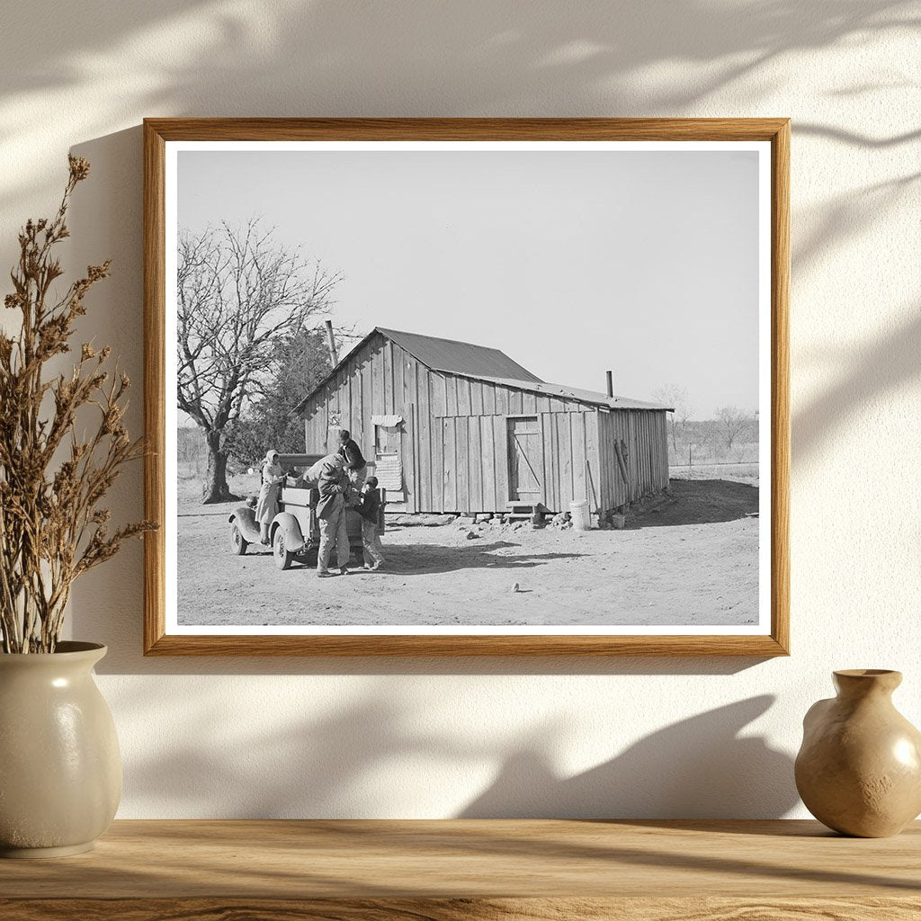 Pomp Hall Family Unloading Truck in Creek County 1940