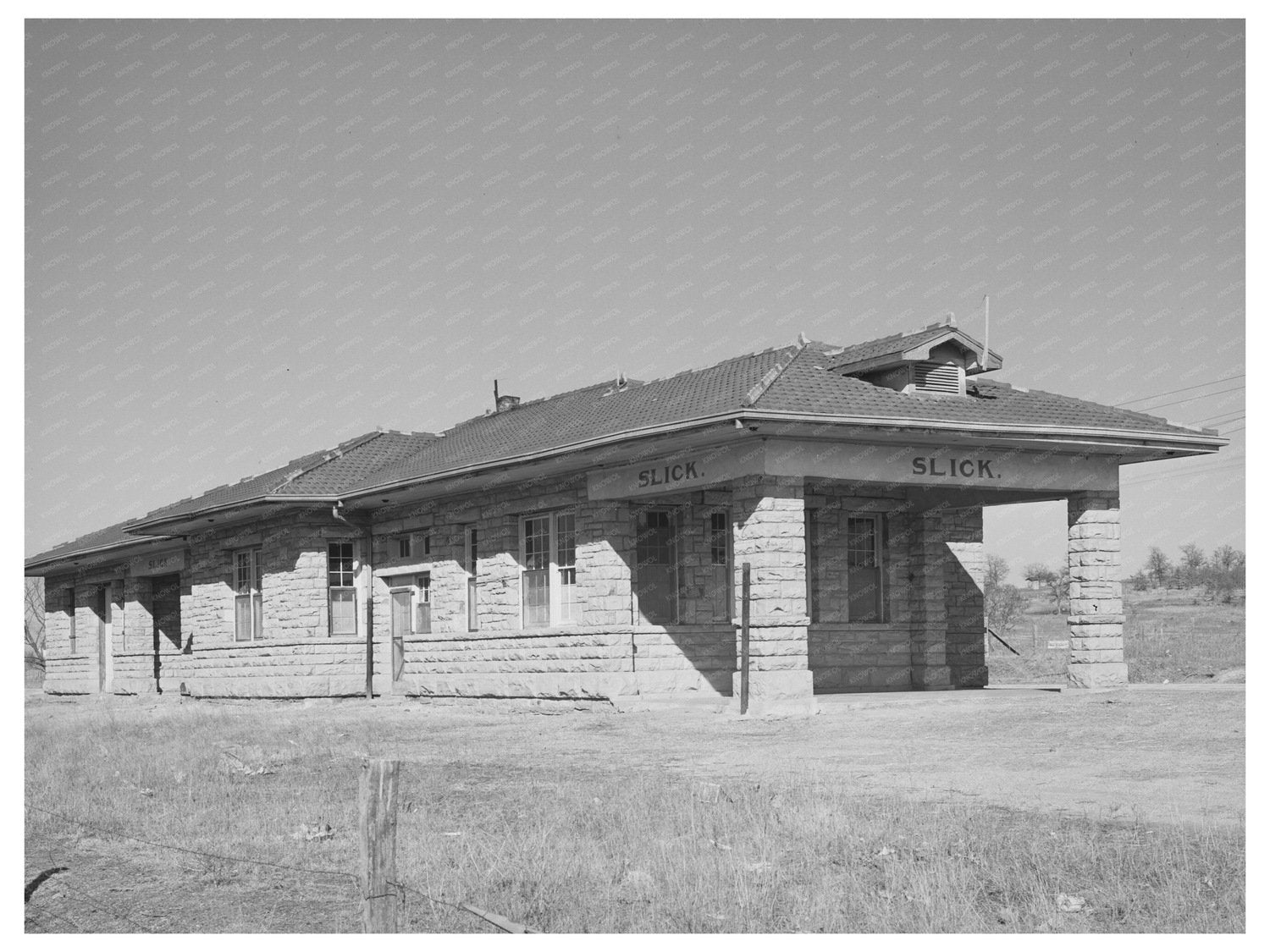 Abandoned Railway Station Church in Slick Oklahoma 1940
