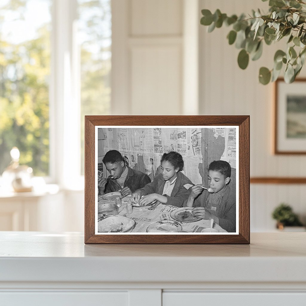 Children Eating Supper in Creek County Oklahoma 1944