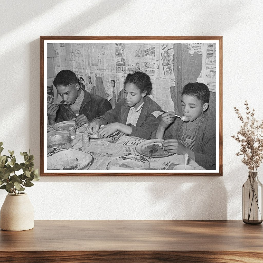 Children Eating Supper in Creek County Oklahoma 1944