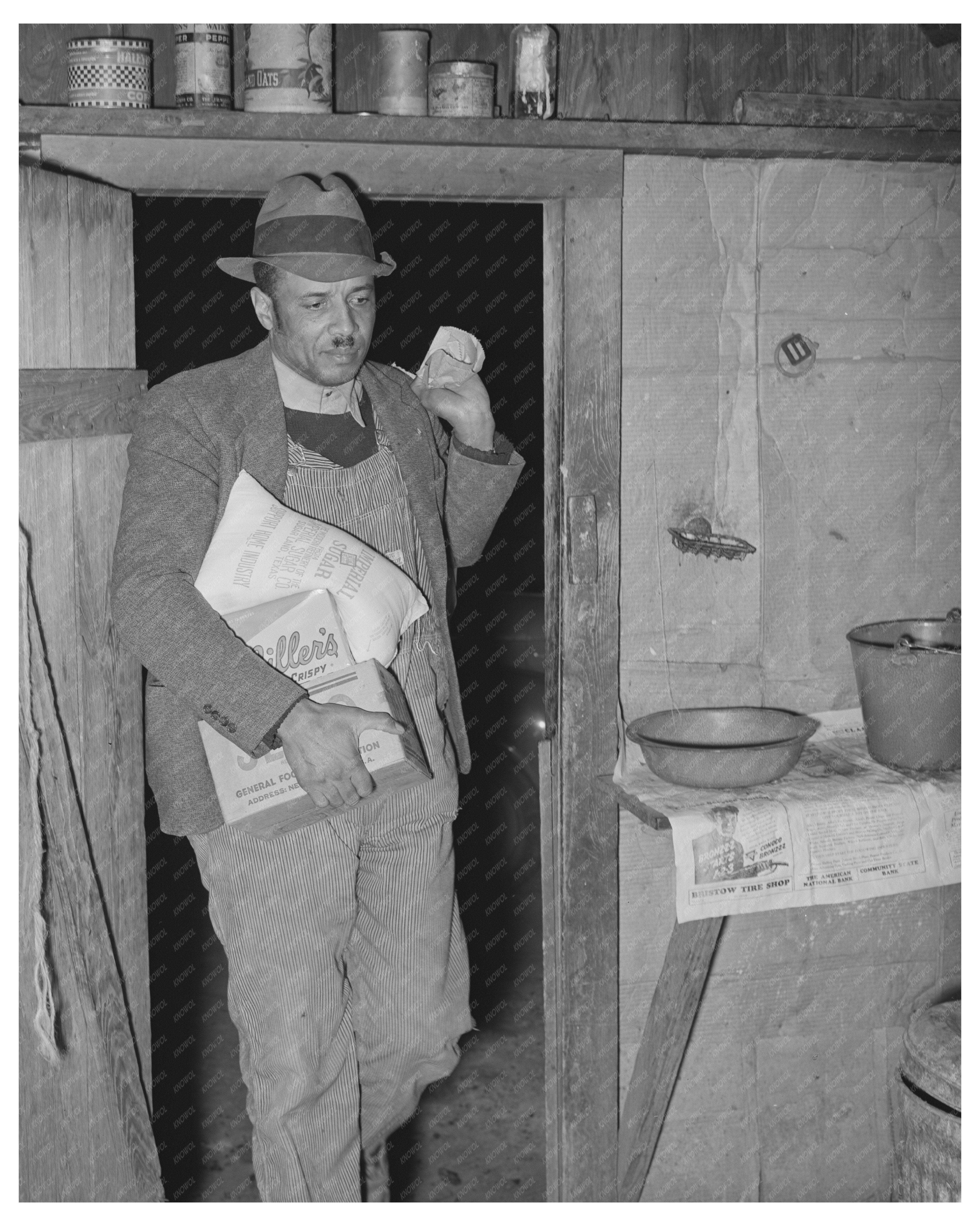 Pomp Hall in Kitchen with Groceries February 1944