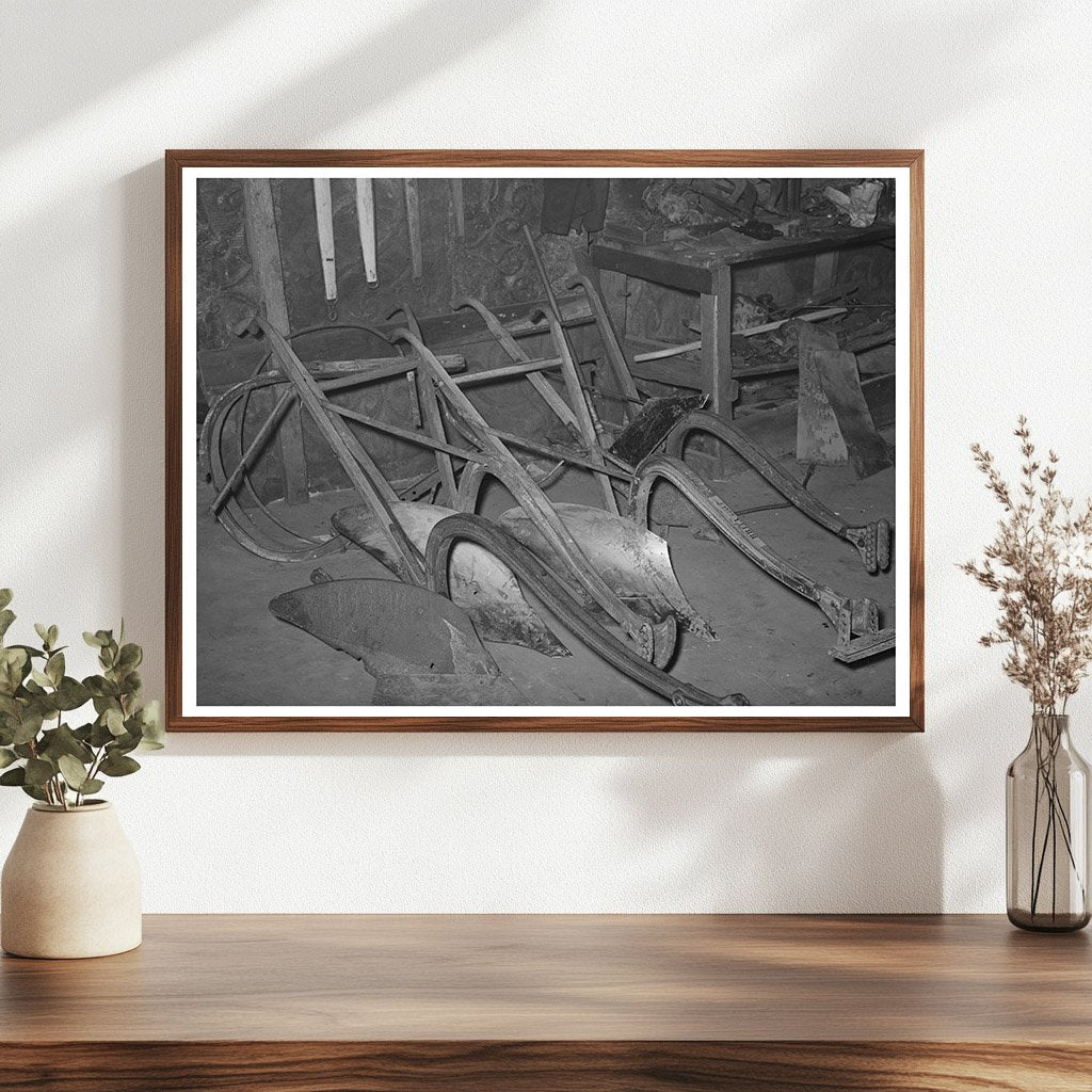 Vintage Plow Points in Blacksmith Shop Depew Oklahoma 1940