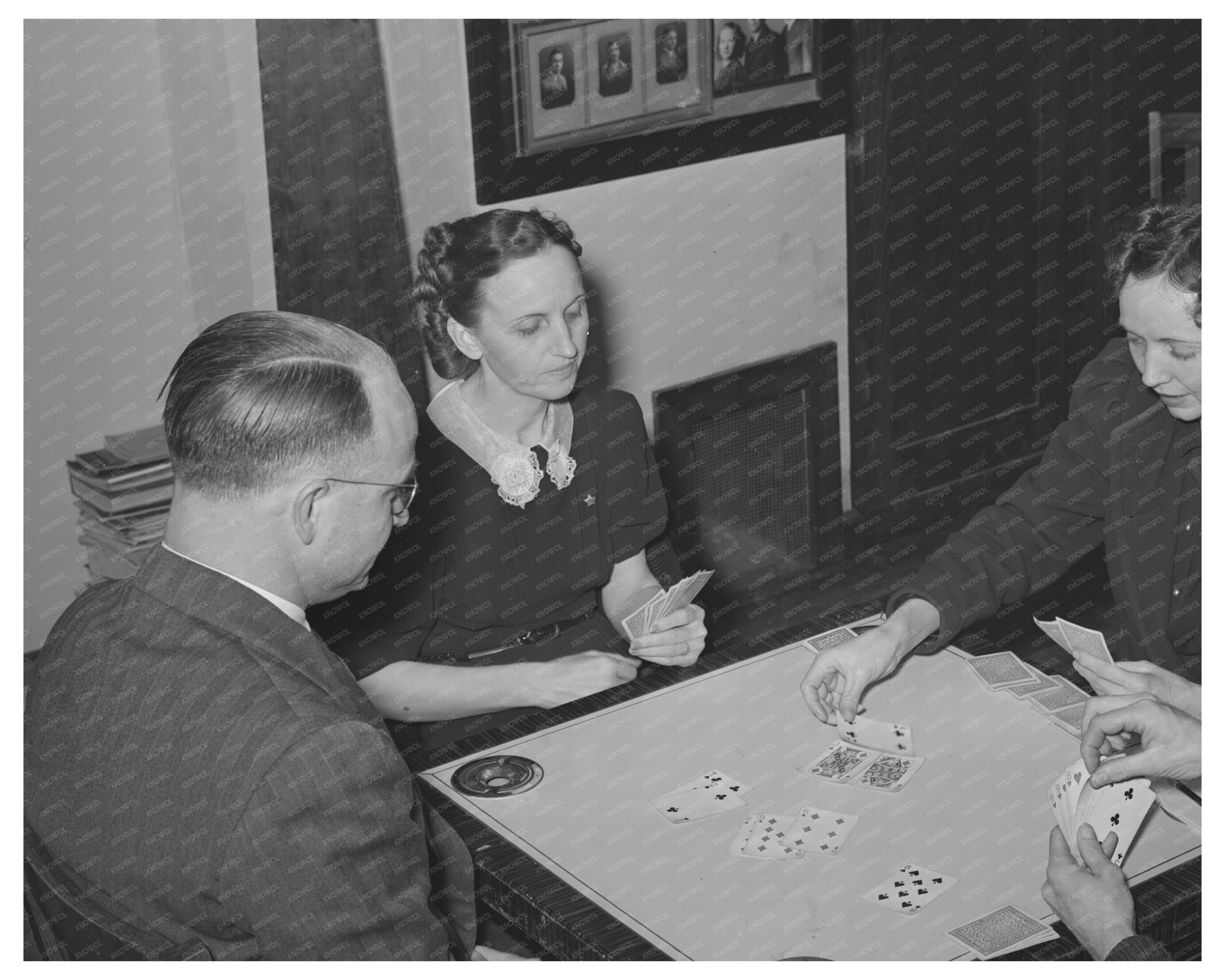 Bridge Game at Jaycees Buffet Supper Eufaula Oklahoma 1940