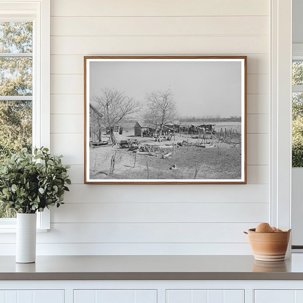 Farmyard Scene McIntosh County Oklahoma February 1940