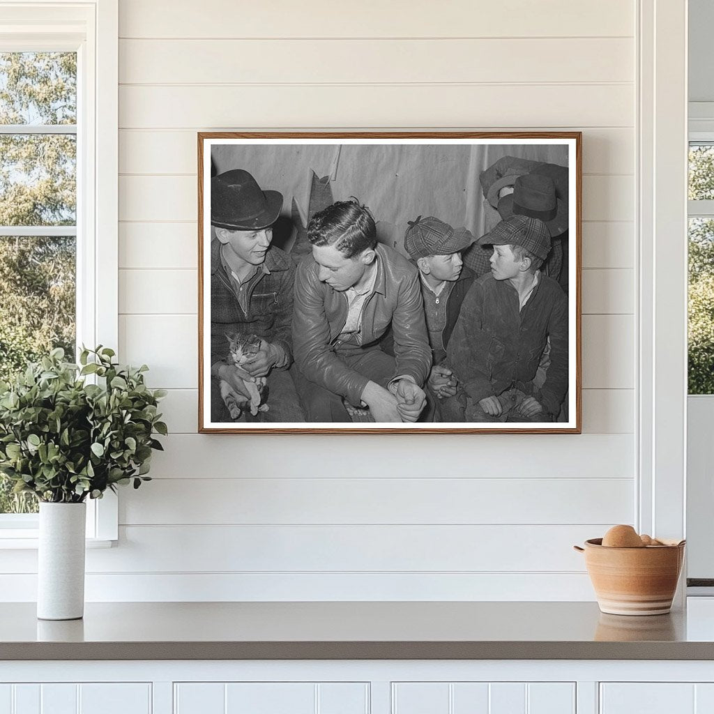 Farm Boys Play Party McIntosh County Oklahoma 1940