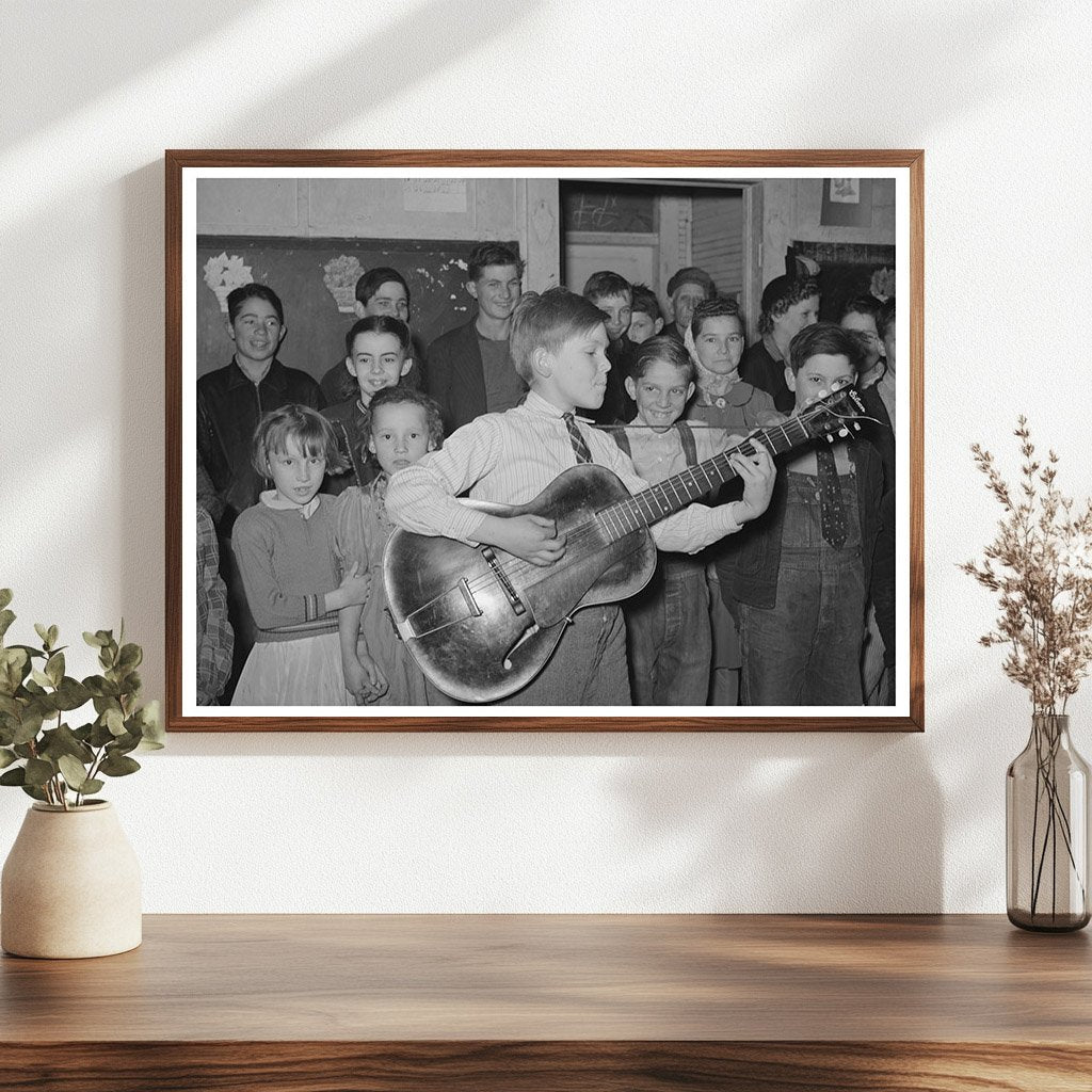 Boy Playing at Pie Supper Muskogee County Oklahoma 1940