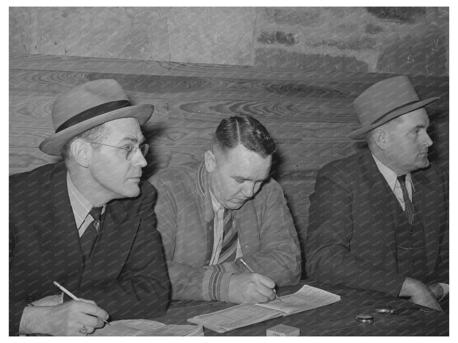 1940 Eufaula Oklahoma Basketball Game Timekeepers Photo