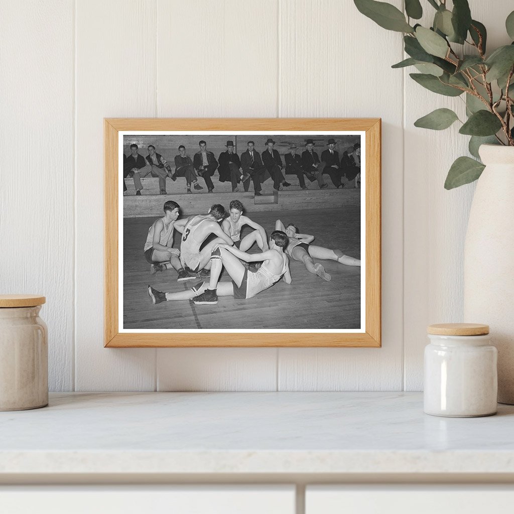 Basketball Players Rest in Eufaula Oklahoma February 1940