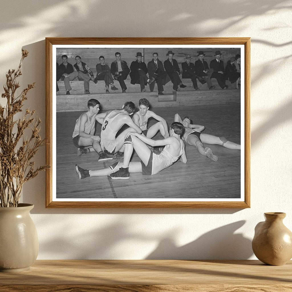 Basketball Players Rest in Eufaula Oklahoma February 1940