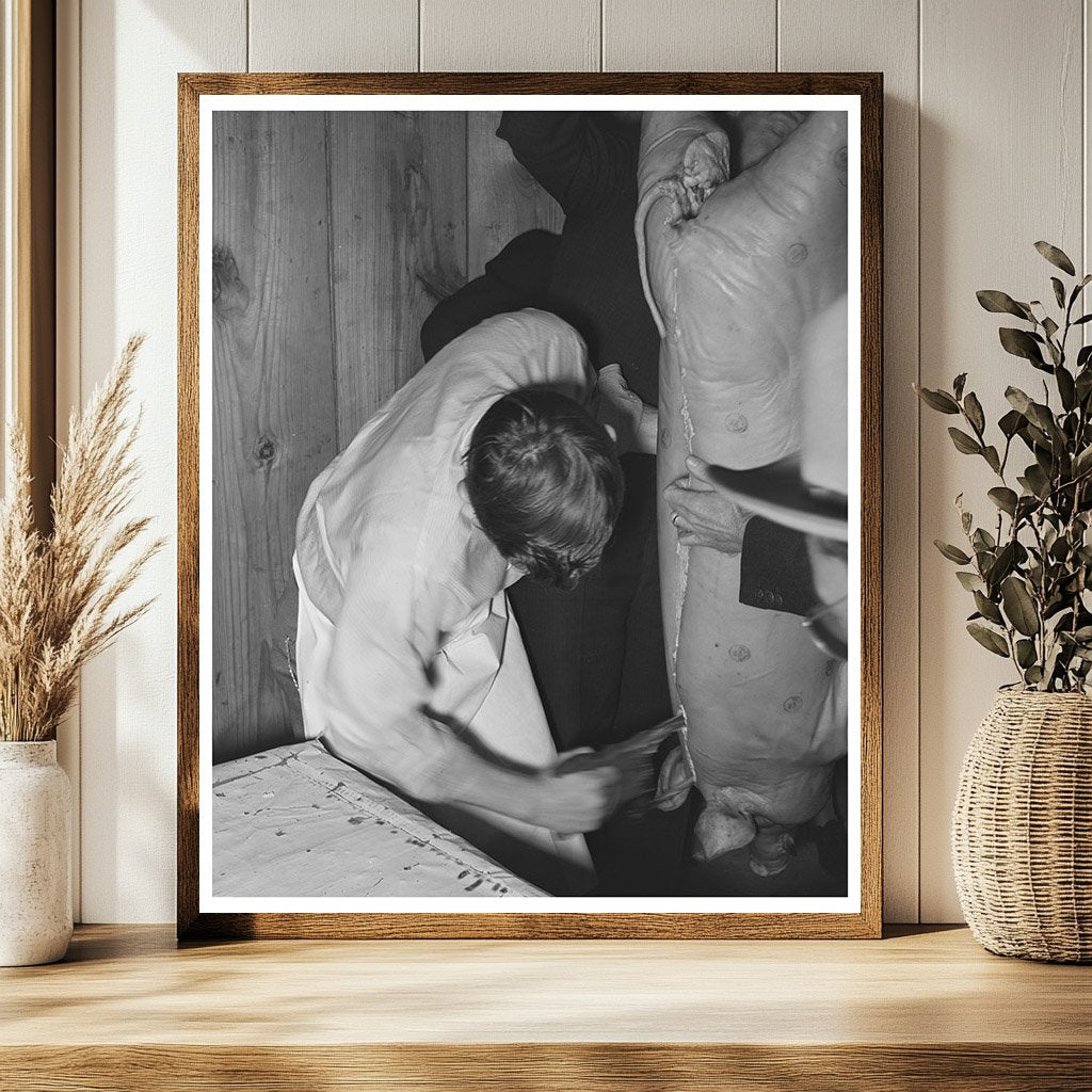 FSA Supervisor Demonstrates Meat Cutting Techniques 1940