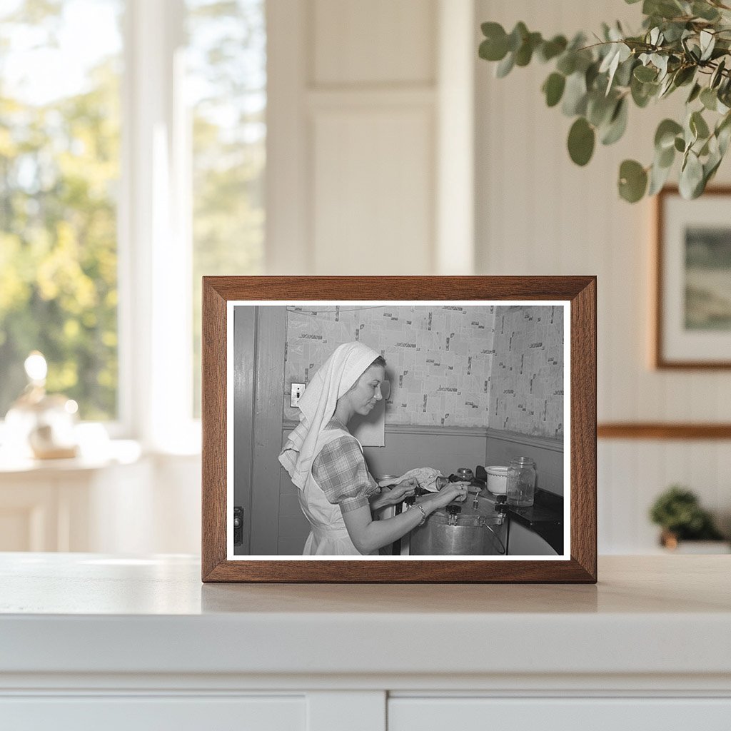 Farm Security Admin Supervisor Demonstrates Pressure Canning 1940