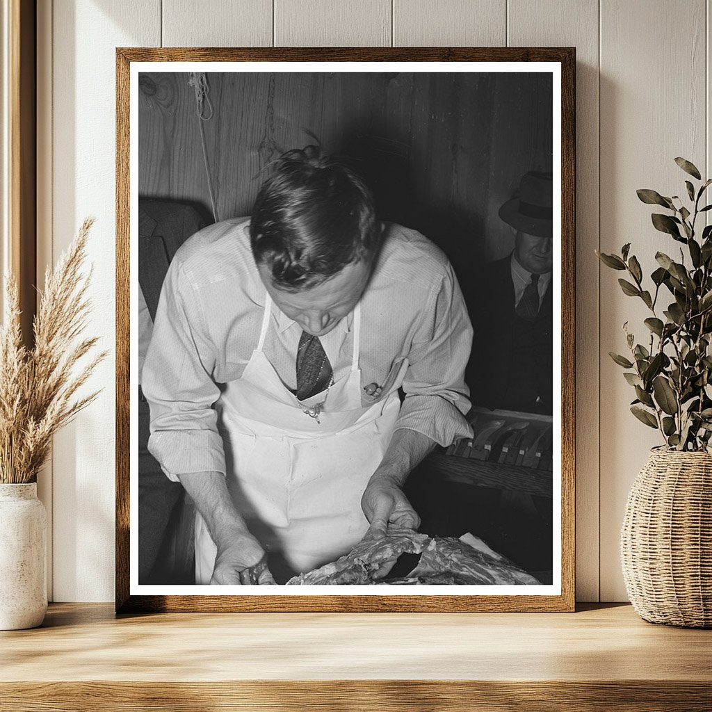 Meat Cutting Demonstration in San Angelo Texas March 1940