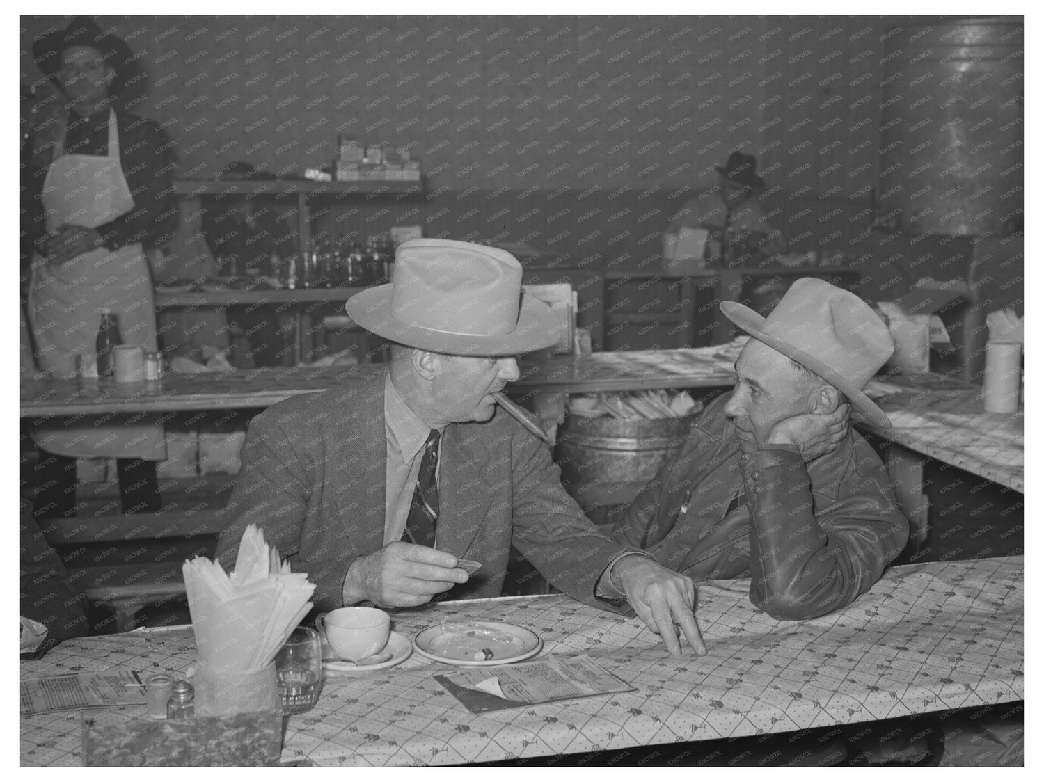 Cattlemen Socializing at San Angelo Fat Stock Show 1940