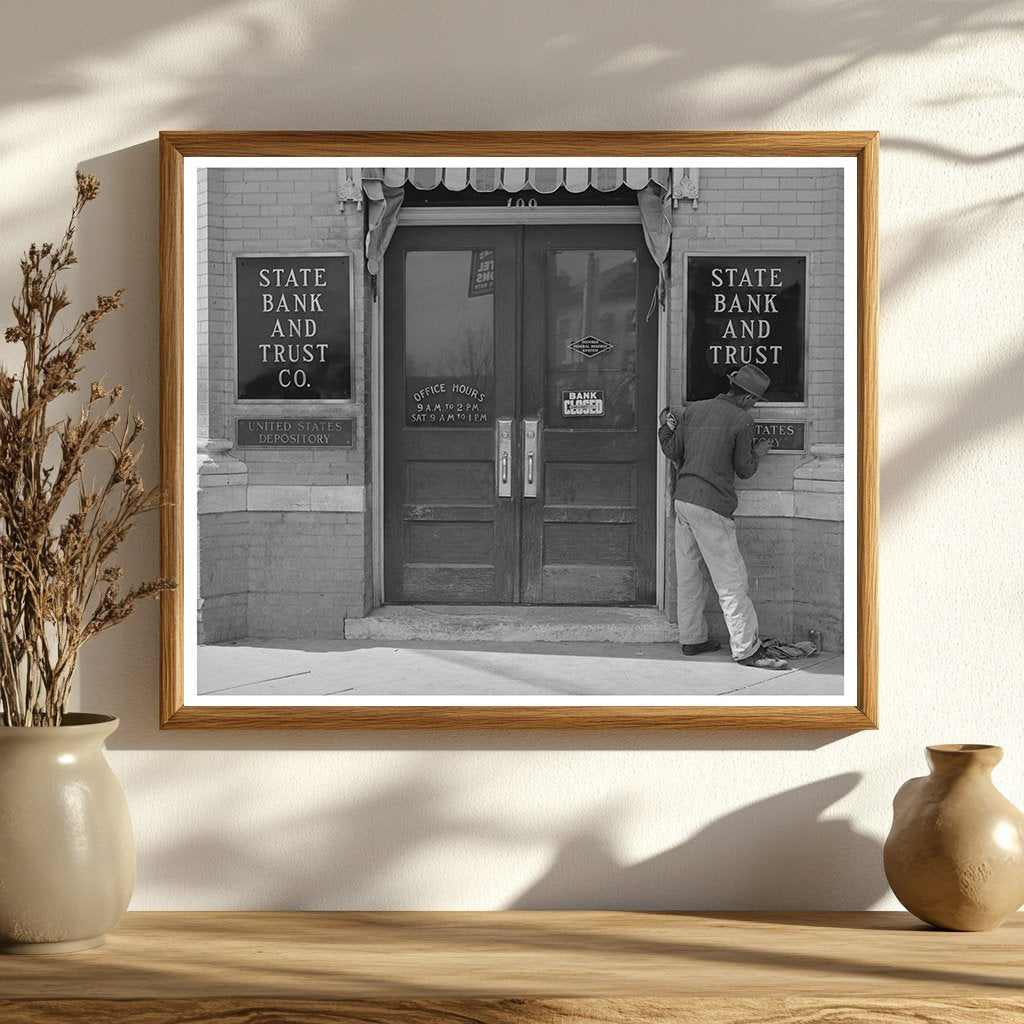 Vintage Bank Door San Marcos Texas March 1940