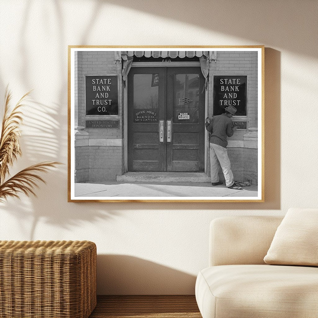 Vintage Bank Door San Marcos Texas March 1940